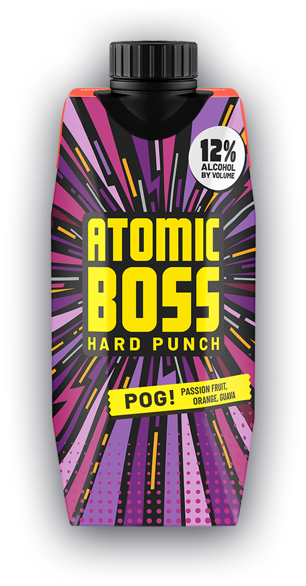Atomic Boss POG! Passion fruit, orange, guava product image with drop shadow